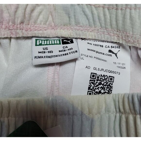 puma girls youth logo shorts size M 8-10 multi color triangles nwt - Picture 7 of 7